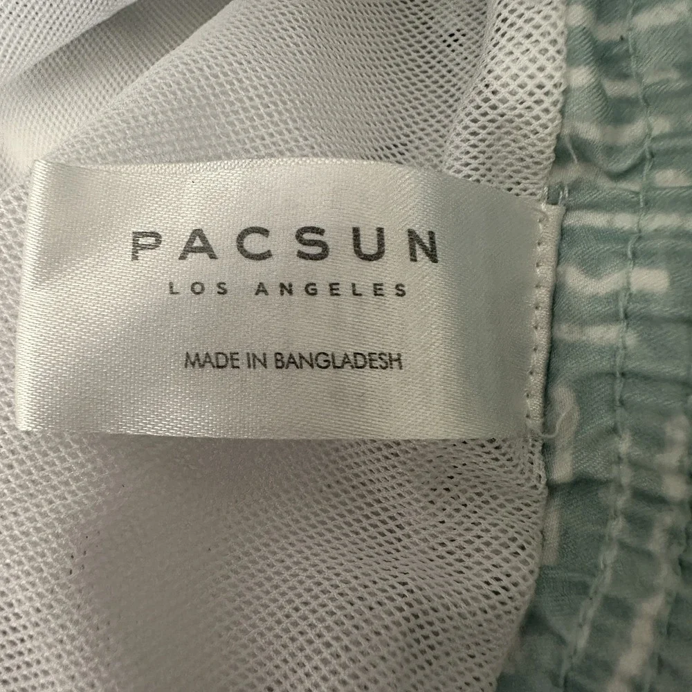 PacSun‎ Shorts Mens XL Blue Geometric Swim Trunks Mesh Lined Elastic Waist